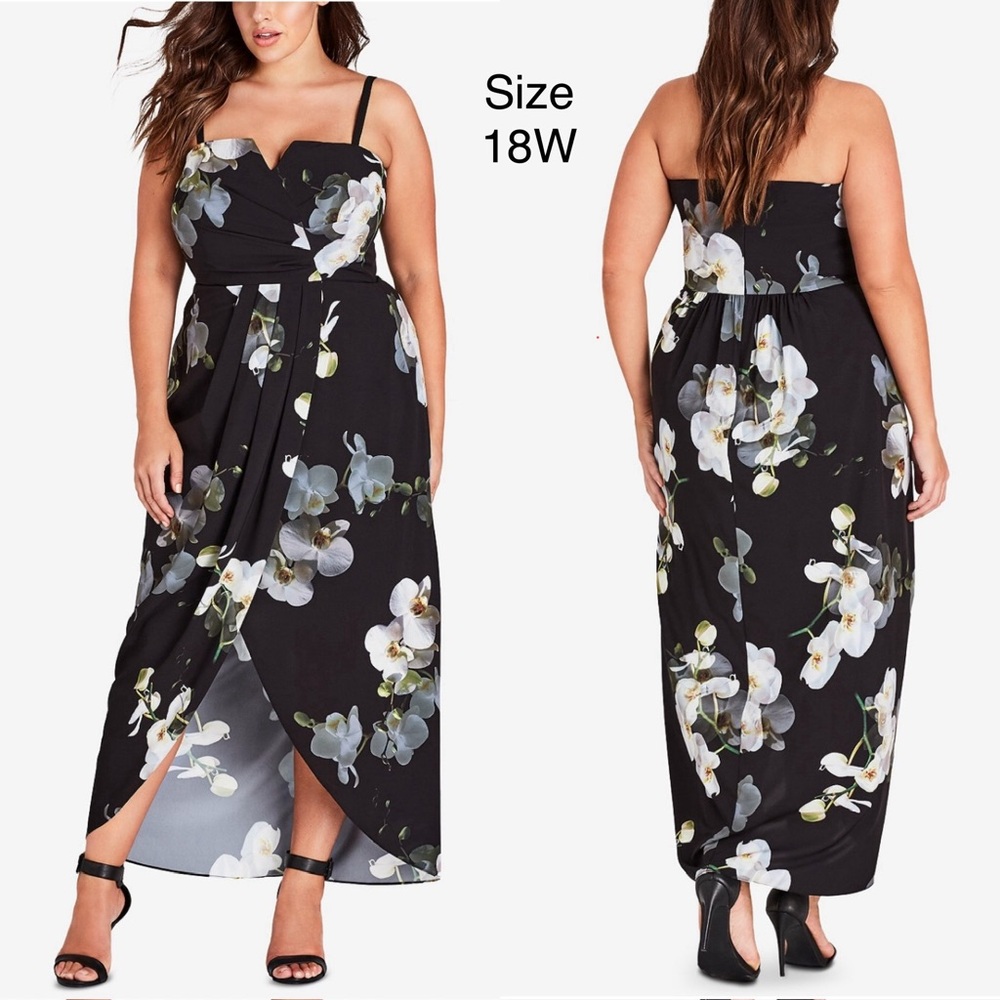 City Chic Orchid Dream Dress Strapless w/ Optional Straps Size M/18 New With Tag